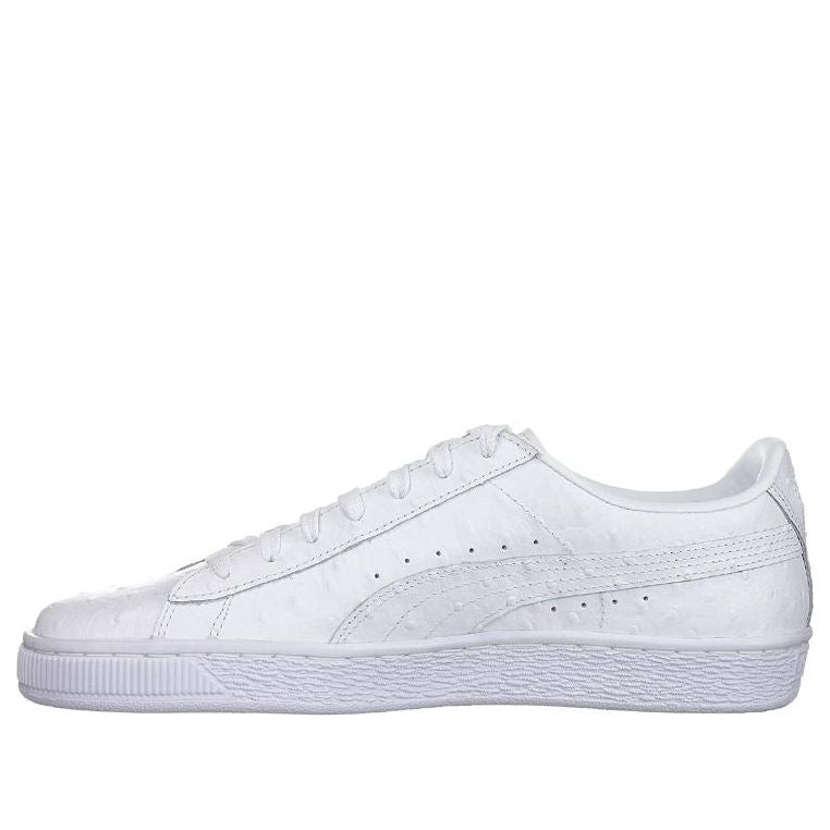 (WMNS) PUMA Basket Ostrich White Sneakers 366727-02