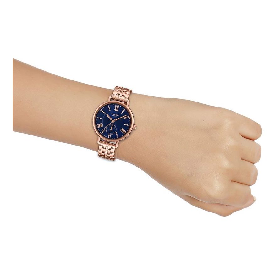 CASIO SHEEN Stainless Steel Strap Waterproof Blue Dial Blue Analog SHE-3066PG-2A
