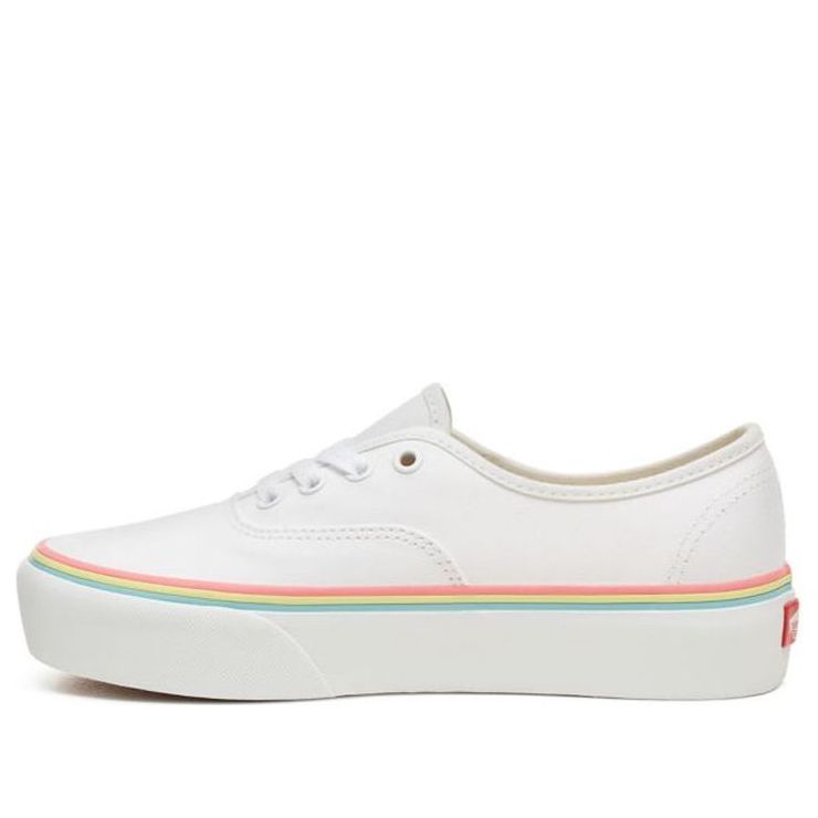 Vans RAINBOW FOXING AUTHENTIC PLATFORM 20 White VN0A3AV8S1T