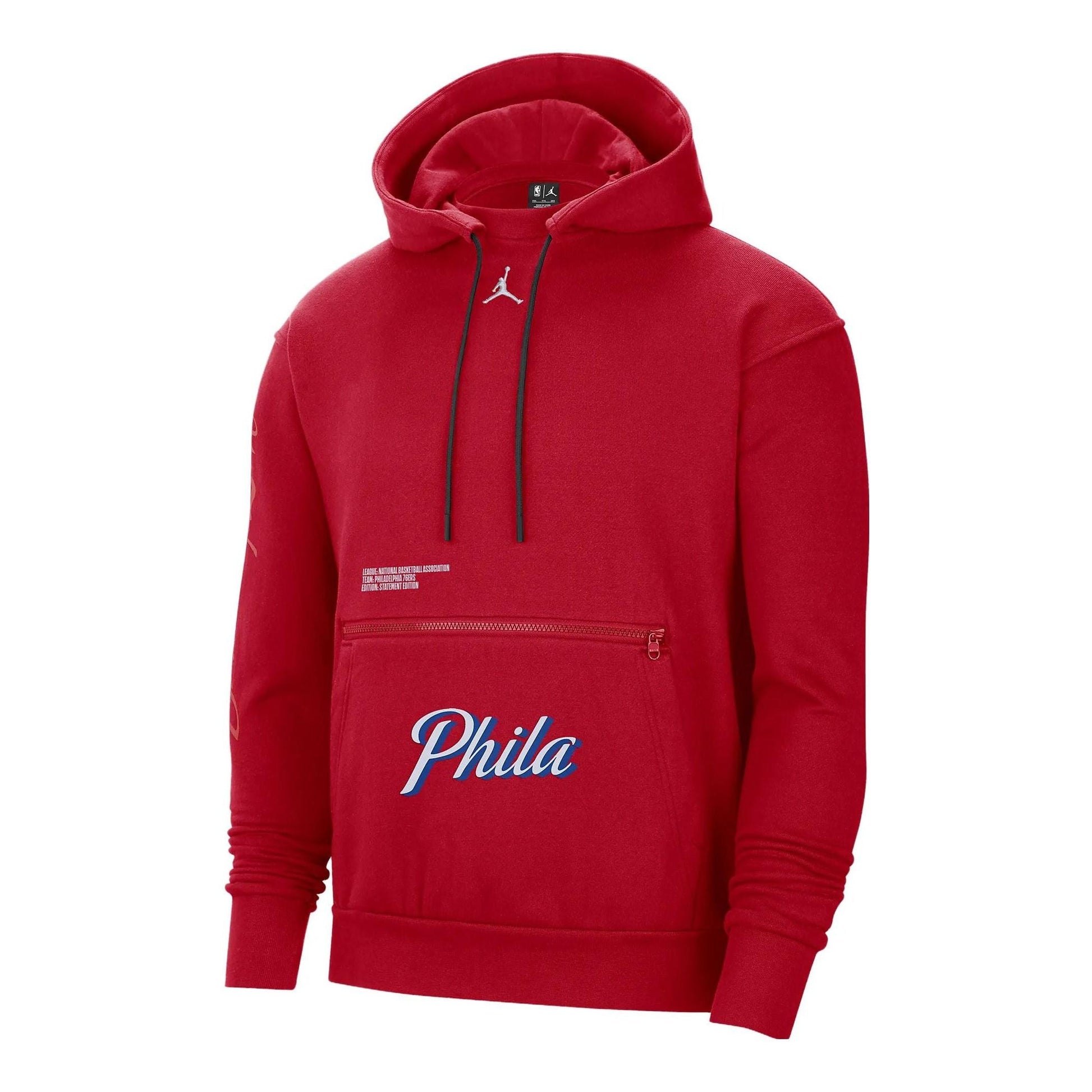 Air Jordan Philadelphia 76ers Courtside Statement Edition NBA Fleece Pullover Hoodie 'Red' DR7005-657