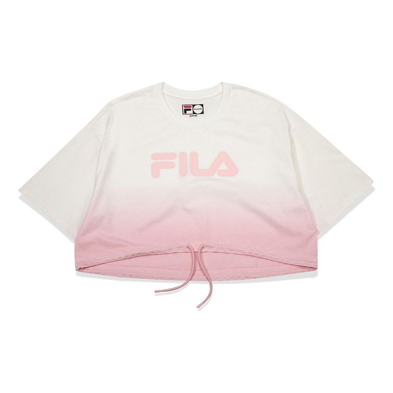 (WMNS) FILA FUSION Drawstring Short Sleeve White T11W023110F-WT