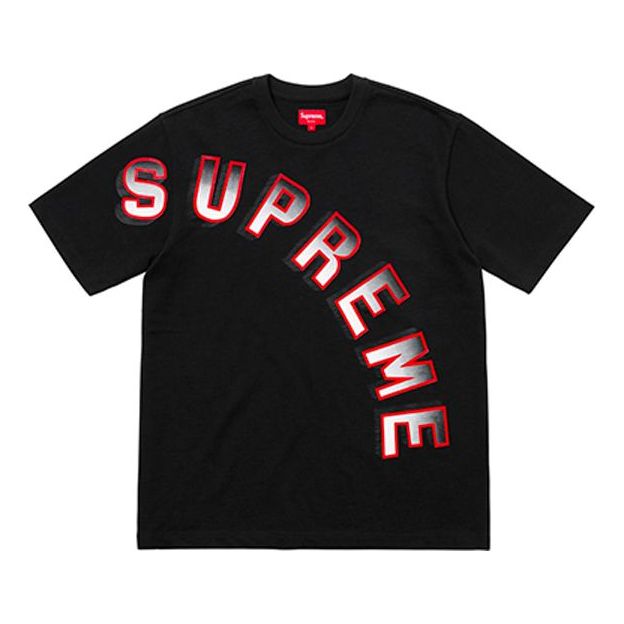 Supreme SS18 Gradient Arc Top Tee Black Logo Tee SUP-SS18-291