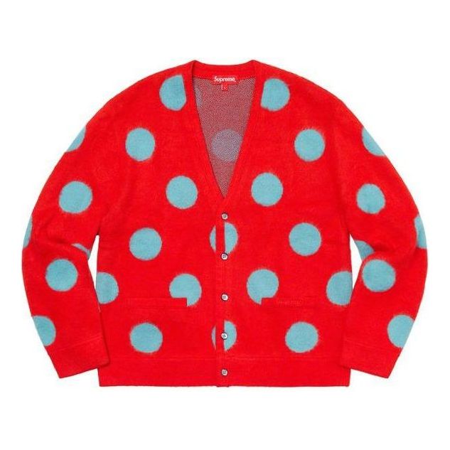 Supreme Brushed Polka Dot Cardigan 'Red Teal' SUP-SS20-153