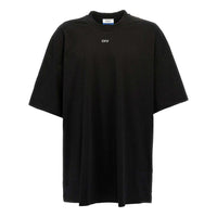 Off-White Logo-Stamp Cotton T-shirt 'Black' OMAA161C99JER0011001