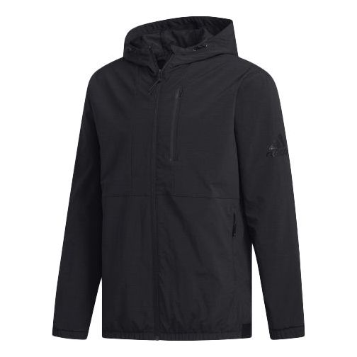adidas O1 Wb Adapt Solid Color Outdoor Reflective Sports Hooded Jacket Black EH3748