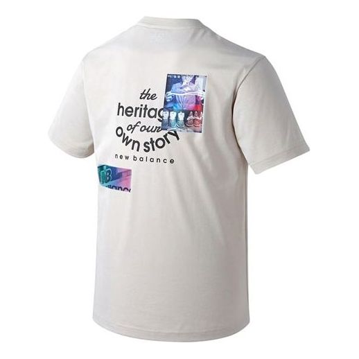 New Balance Alphabet Printing Short Sleeve Version Unisex Beige NBNEA22033-35