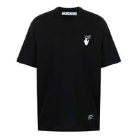 Men's Off-White Illustration Arrow Pattern Printing Short Sleeve Black T-Shirt OMAA120F21JER0071001