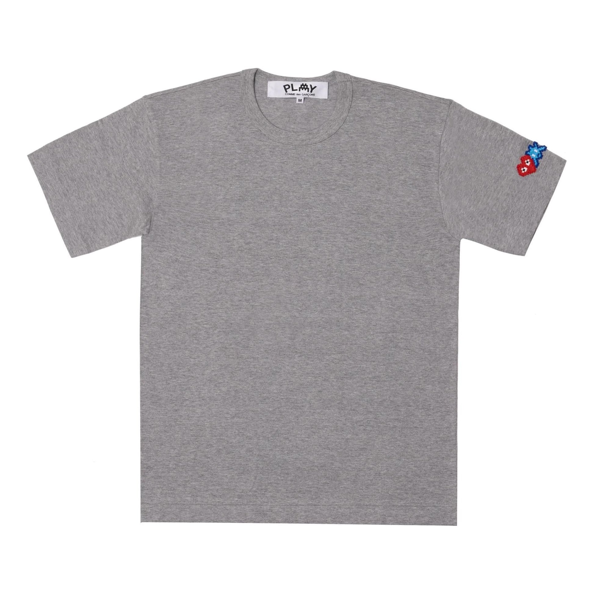 (WMNS) COMME des GARCONS PLAY FW25 Double Heart T-Shirt 'Grey' AZ-T327-051-2