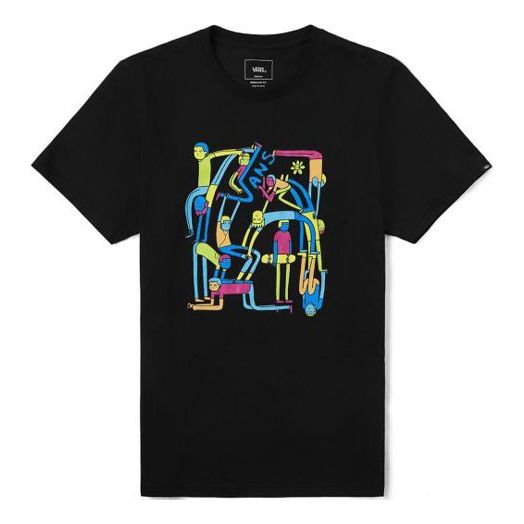 Vans OTW LICKPALIK Cartoon Printing Short Sleeve Couple Style Black VN0A4RAVBLK