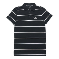 adidas YARN DYE Stripe Short Sleeve Polo Shirt Black FT2836