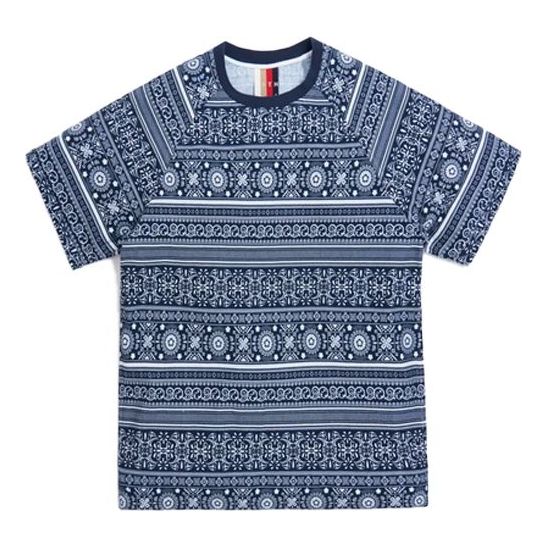 KITH Moroccan Print Seersucker Howard Printing Short Sleeve Unisex Navy Blue KH3686-102