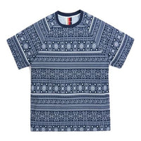 KITH Moroccan Print Seersucker Howard Printing Short Sleeve Unisex Navy Blue KH3686-102