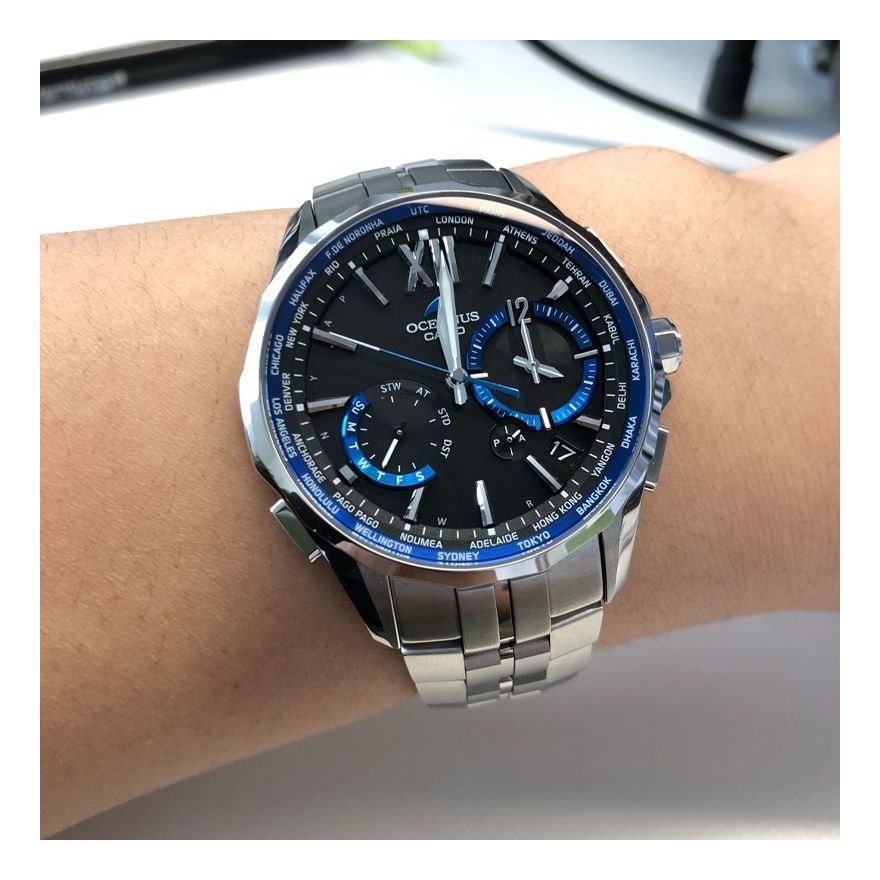 CASIO Blue DialSilver Strap Blue DialSilver Strap Mens BlueSilver Analog OCW-S3400-1AJF