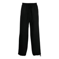 Men's Off-White FW22 Solid Color Logo Embroidered Straight Sports Pants/Trousers/Joggers Loose Fit Black OMCJ022F22FAB0011010