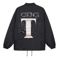 Stussy x COMME des GARCONS CDG Coach Jacket Chest Logo Printing 'Black' SHJ001051