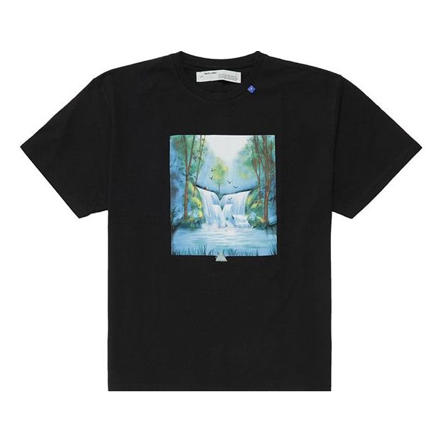 Off-White FW19 Waterfall S/S Over TeeBlack Multicolor OMAA038E191850151088