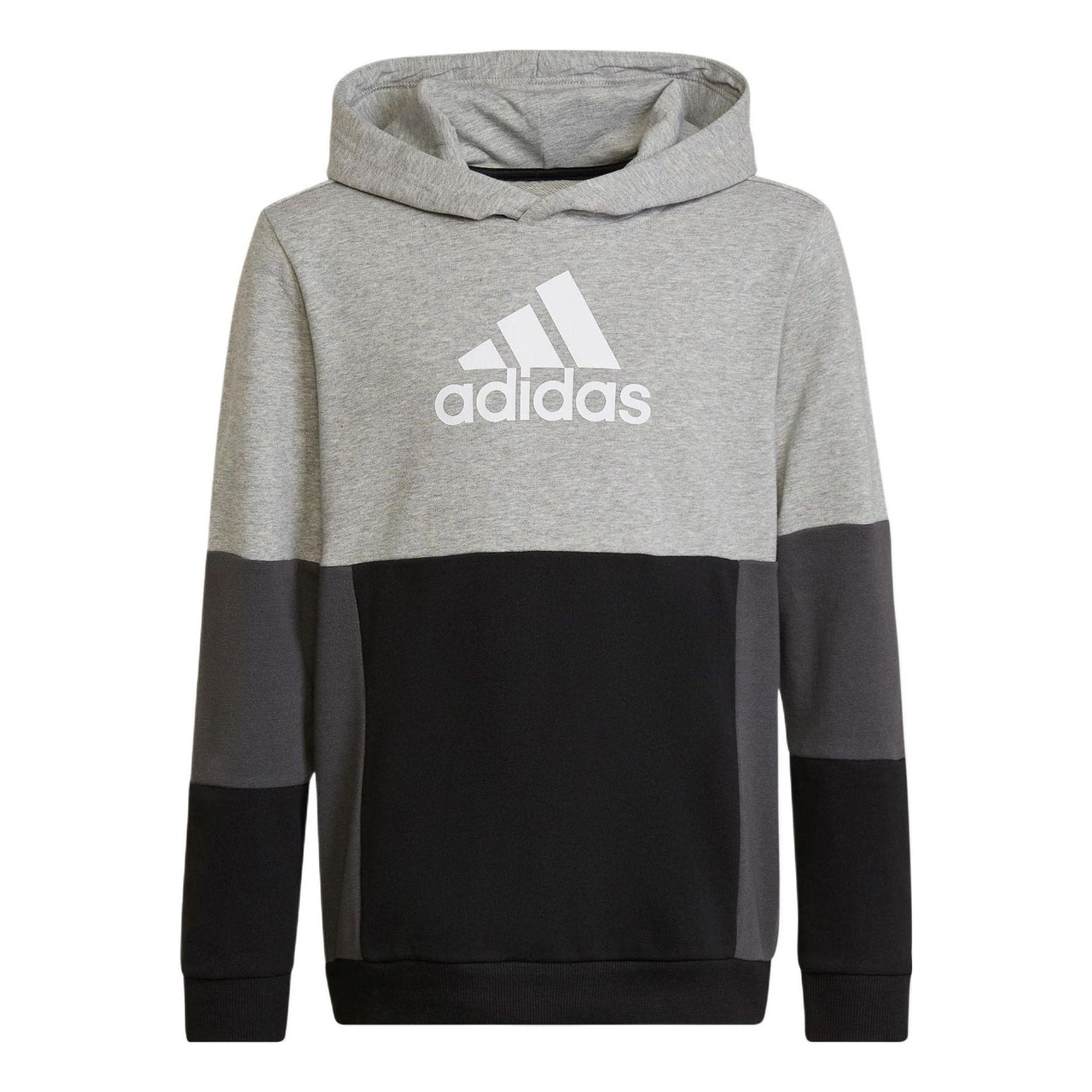 (GS) adidas Colourblock Hoodie Asia Sizing 'Black Grey' HN8563