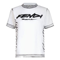 FENDI Series Contrasting Colors Cotton Short Sleeve White FS7254AC6MF0ZNM