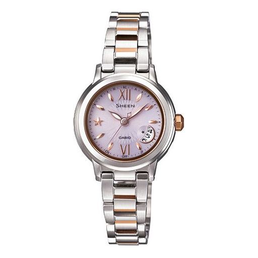 CASIO Waterproof SHEEN Sapphire Crystal Solar Powered Stainless Steel Strap Pink Analog SHW-1500SG-4ADR