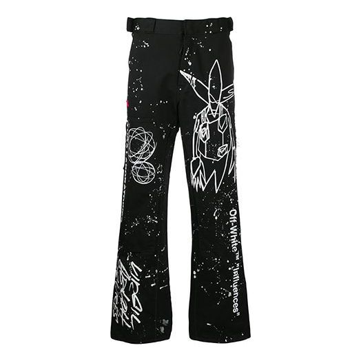 Off-White Futura Crossover Printing Casual Pants Black OMYA075S20D050501001
