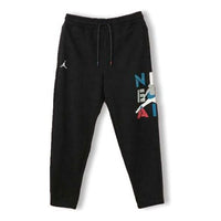 Air Jordan 14 Legacy Alphabet Printing Casual Pants Black CQ8304-010