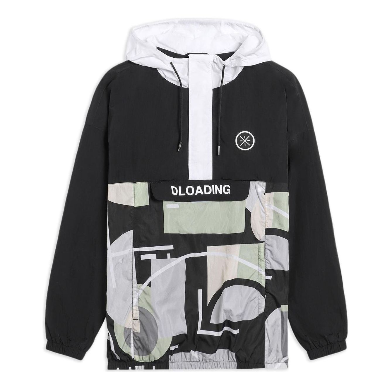 Li-Ning Way Of Wade Dloading Graphic Half Zip Windbreaker 'Black White' AFDS495-1