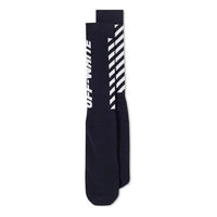 Off-White Wing Off Sock Stripe Alphabet Socks One Pair Black OMRA001E181200033001