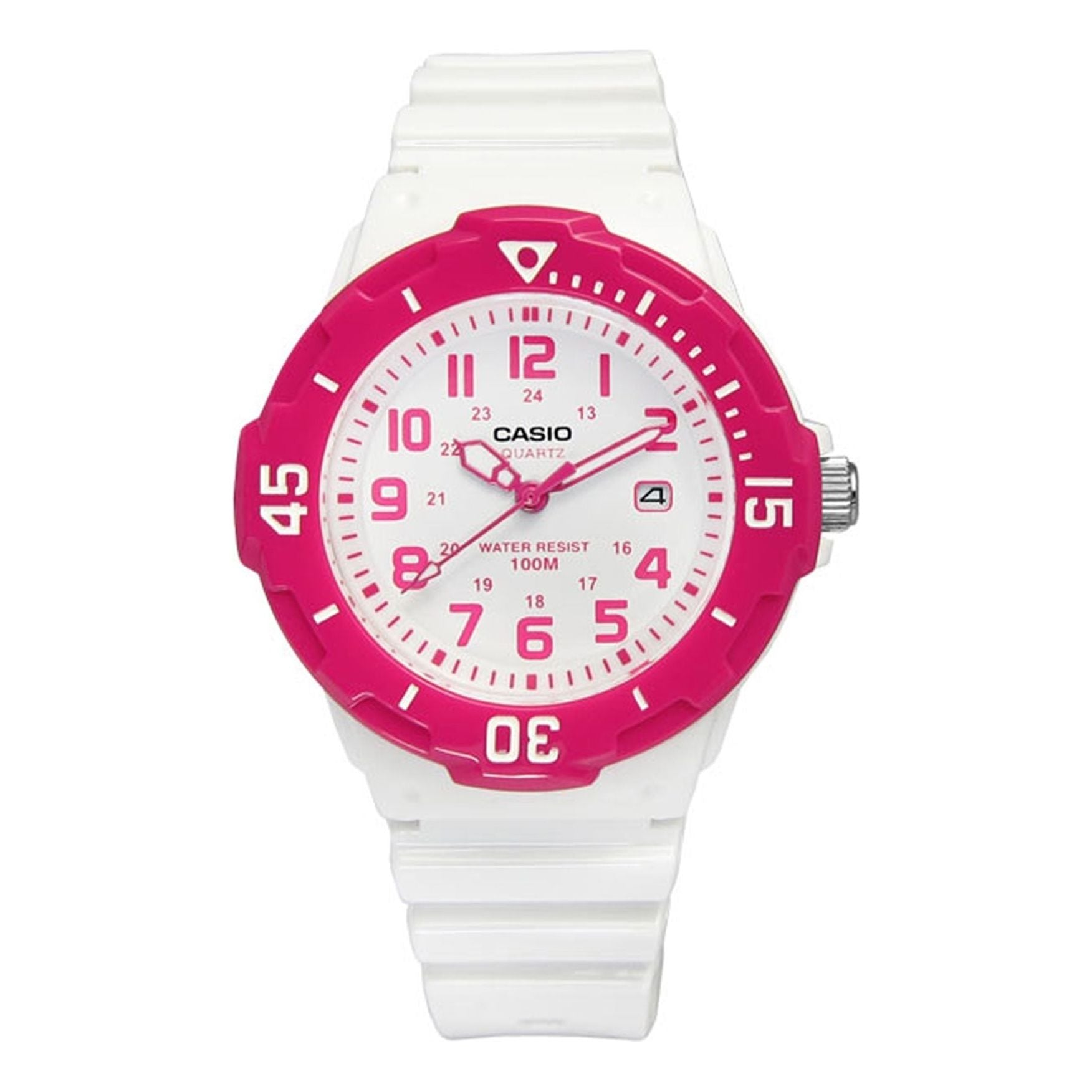 CASIO Waterproof Pink/White Analog LRW-200H-4B