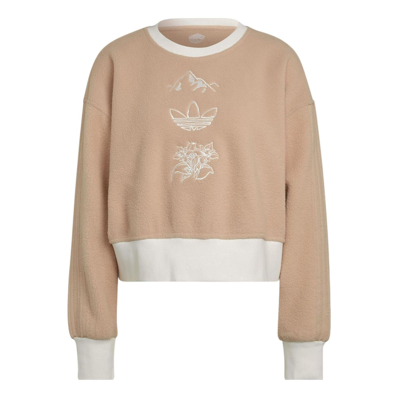 (WMNS) adidas Graphic Polar Fleece Sweatshirt Asia Sizing 'Beige' HM1607