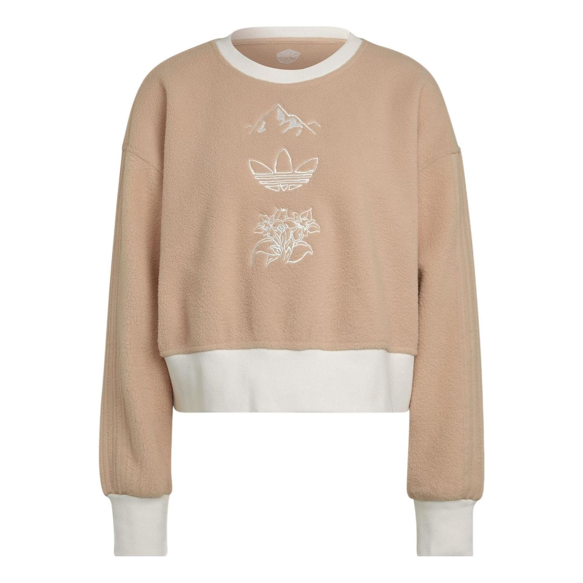 (WMNS) adidas Graphic Polar Fleece Sweatshirt Asia Sizing 'Beige' HM1607
