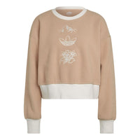 (WMNS) adidas Graphic Polar Fleece Sweatshirt Asia Sizing 'Beige' HM1607