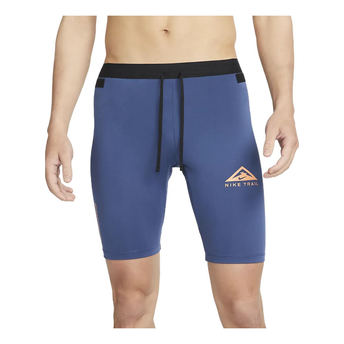 Men's Nike Casual Logo Printing Tight Blue Gym Shorts DM4796-410