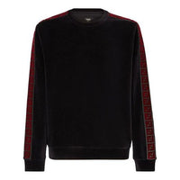 Men's FENDI FW21 F Pattern Round Neck Pullover Sports Black FY0178AF9FF0QY3