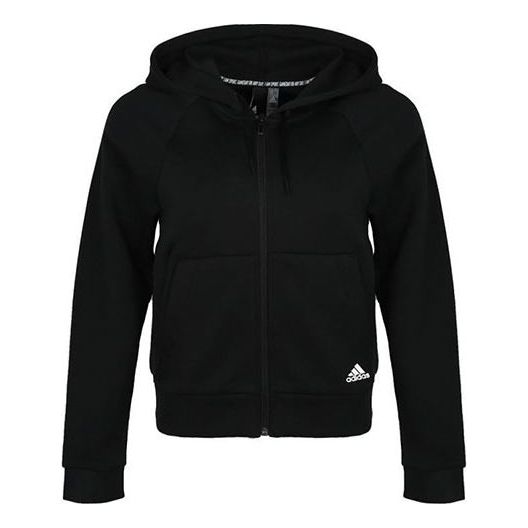 (WMNS) adidas Must Haves Hooded Jacket 'Black' DU6570
