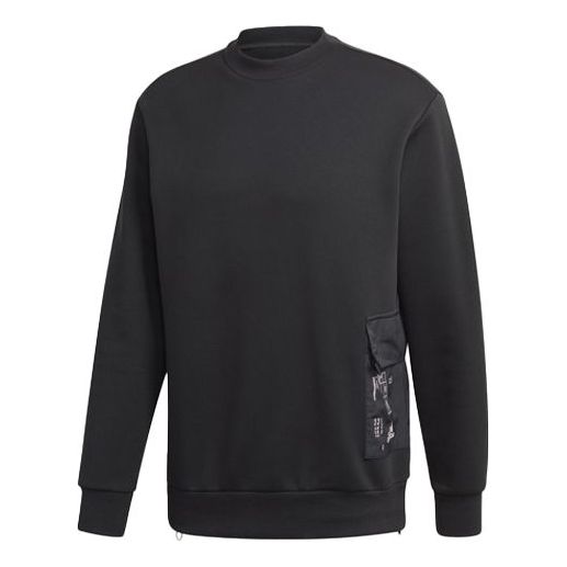 adidas Logo Print Side Pocket Casual Collar Sports Men's Black FS4293