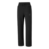 (WMNS) PUMA Re Tr Logo Printing Sweatpants Black 535403-01