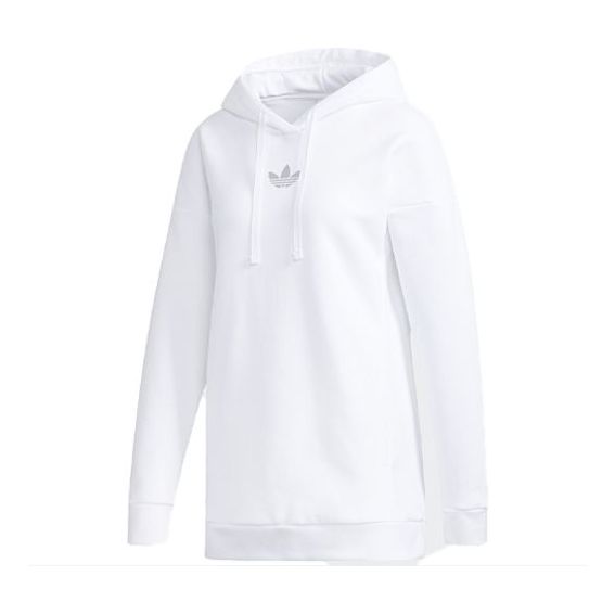 (WMNS) adidas Trefoil Hoodie 'White Silver' GH7775