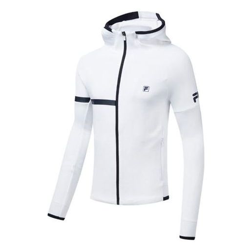 FILA Athletics Printing hooded Knit Jacket Sports White A11M011520F-WT