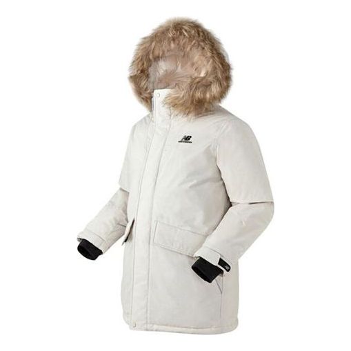 New Balance Windproof Long Down Parka Jacket Asia Sizing 'White' NBNPA43053-IV
