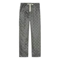 Men's Gucci Off The Grid Series FW21 Double G Pattern Drawstring Nylon Casual Long Pants/Trousers Gray 656671-ZAEBN-1126