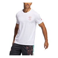 adidas Bw Rose Tee Basketball Sports Printing Round Neck Short Sleeve White GP9774