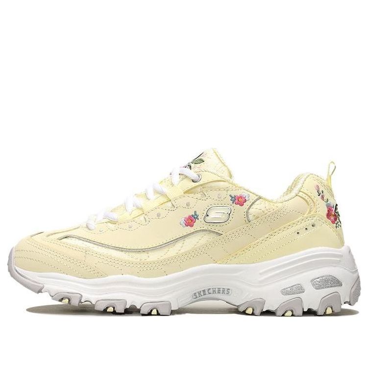 (WMNS) Skechers D'Lites-Bright Blossoms Low-Top Daddy Shoes Yellow 11977-YEL