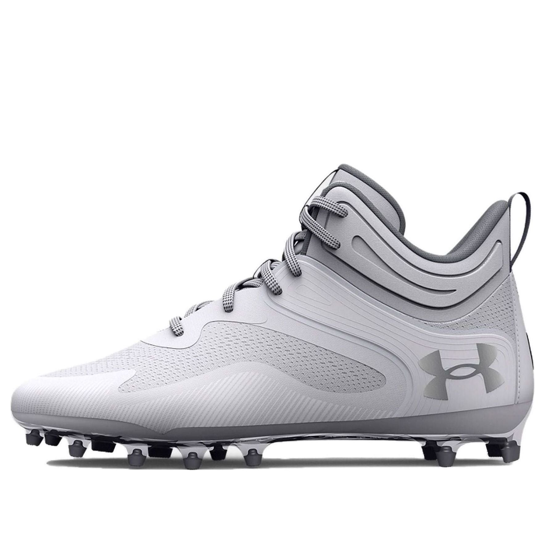 Under Armour HOVR Fade 2 Command MC Mid Lacrosse Cleats 'White Grey' 3026970-102