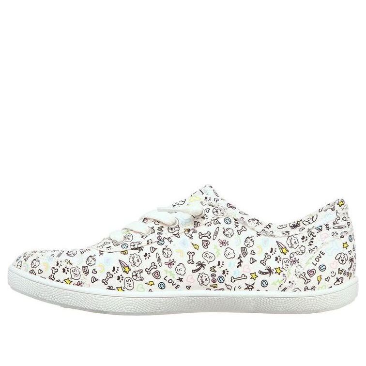 (WMNS) Skechers Bob's B Cute Low-Top Sneakers White/Black 113645-WMLT