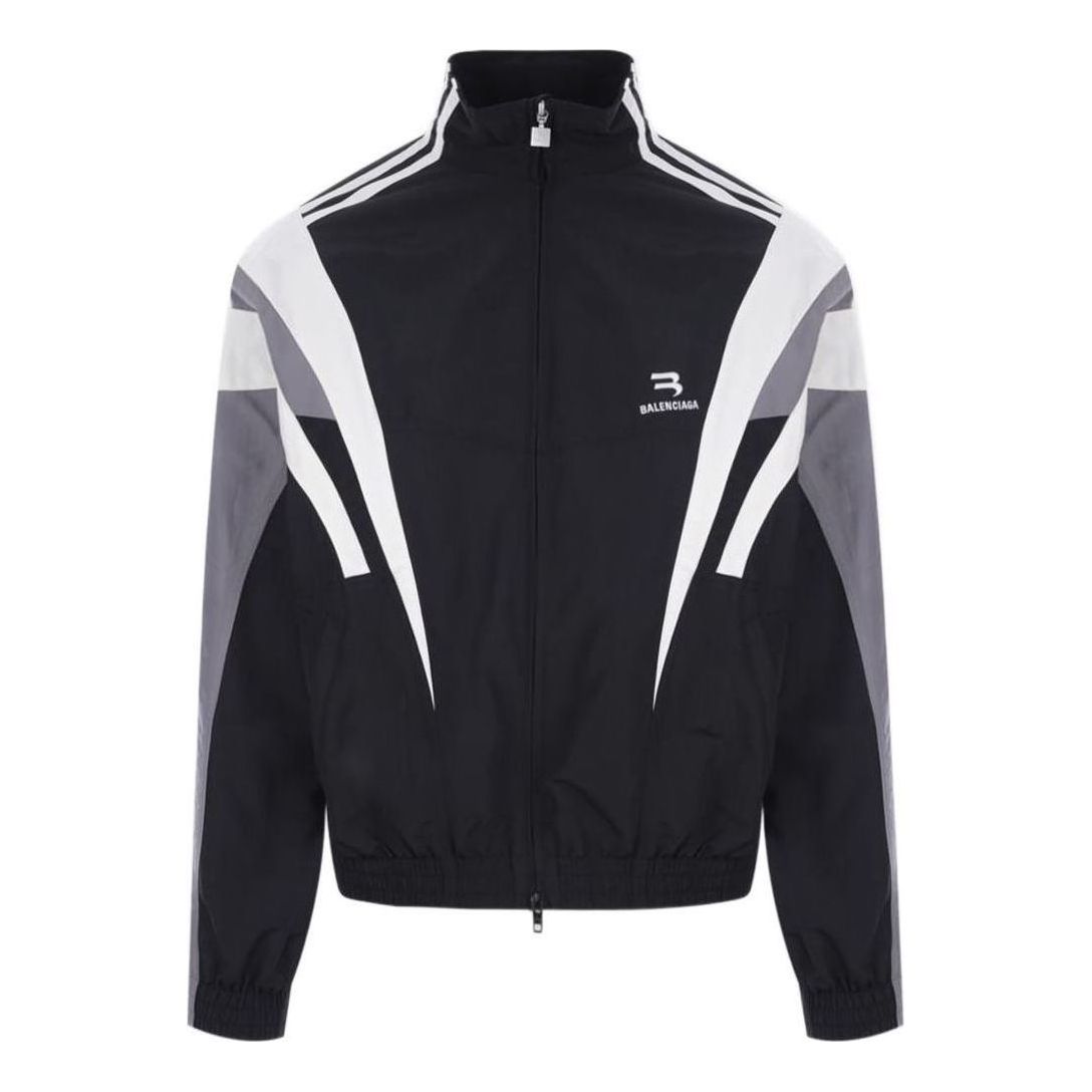 Balenciaga Sporty B Tracksuit Jacket 'Black Grey White' 681438TKO481269