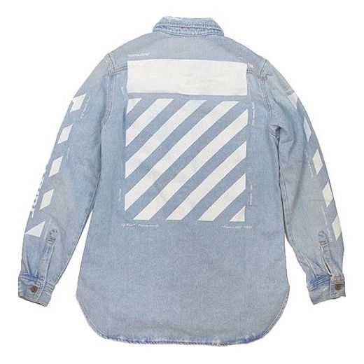 Off-White Temperature C/O Virgil Abloh Men's Temperature Denim Shirt Light Blue OMYD001S183860237101