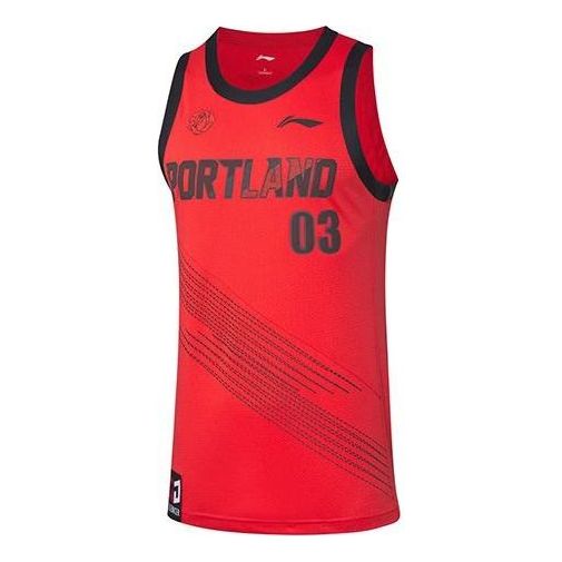 Li-Ning C.J. McCollum-1 Basketball Jersey 'Red Black' AAYQ095-6