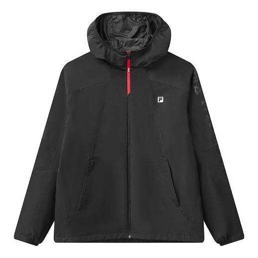 FILA Athletics Alphabet Printing Hooded Jacket Black A11M111701F-BK