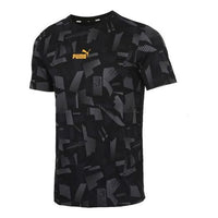PUMA Contrasting Colors Logo Round Neck Short Sleeve Black 586045-01
