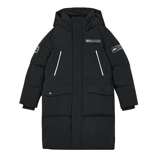 Skechers SKX Casual Long Down Jacket 'Black White' P423B014-0018